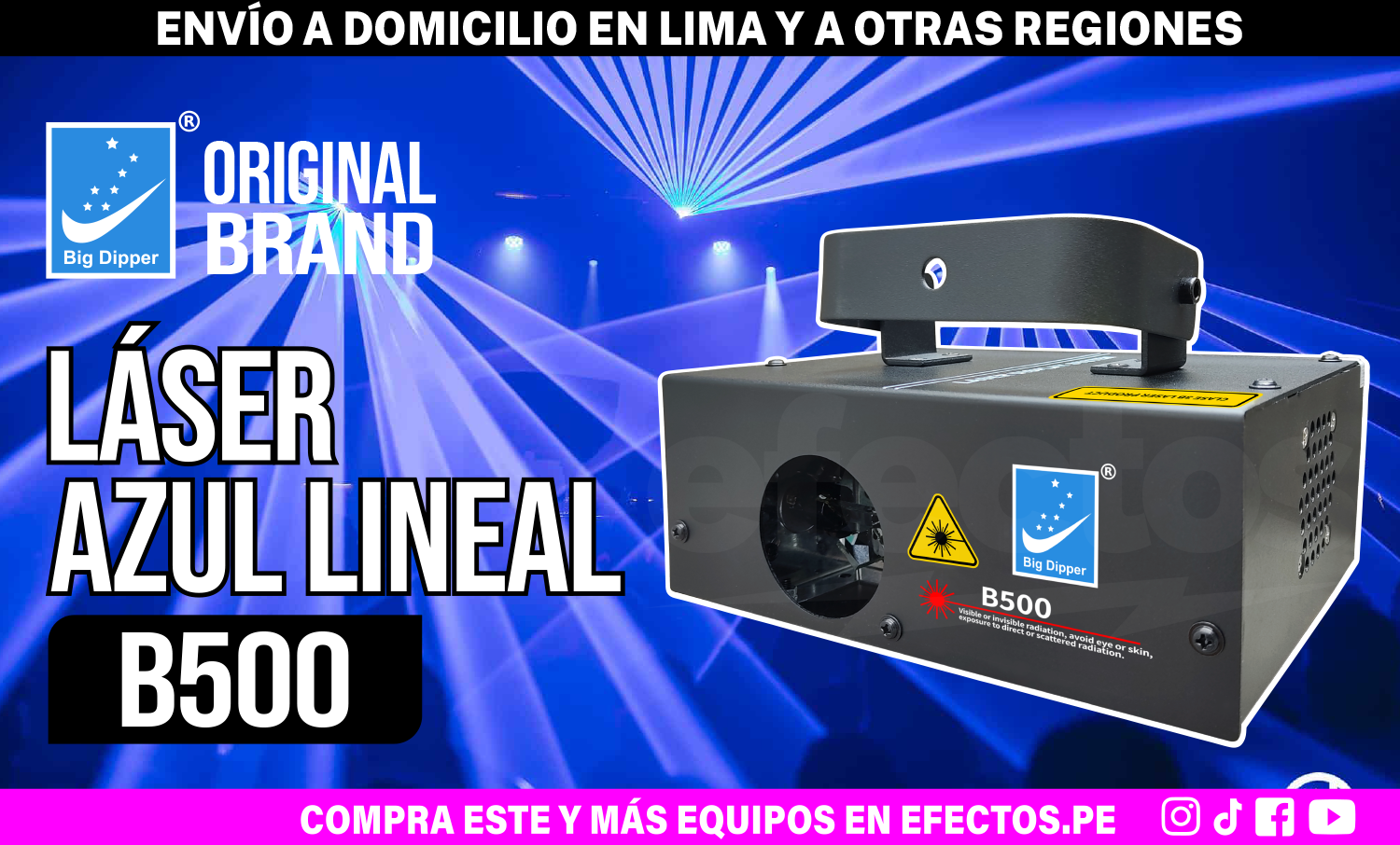 Láser Profesional Azul B500 Bigdipper Dmx Disco Escenario