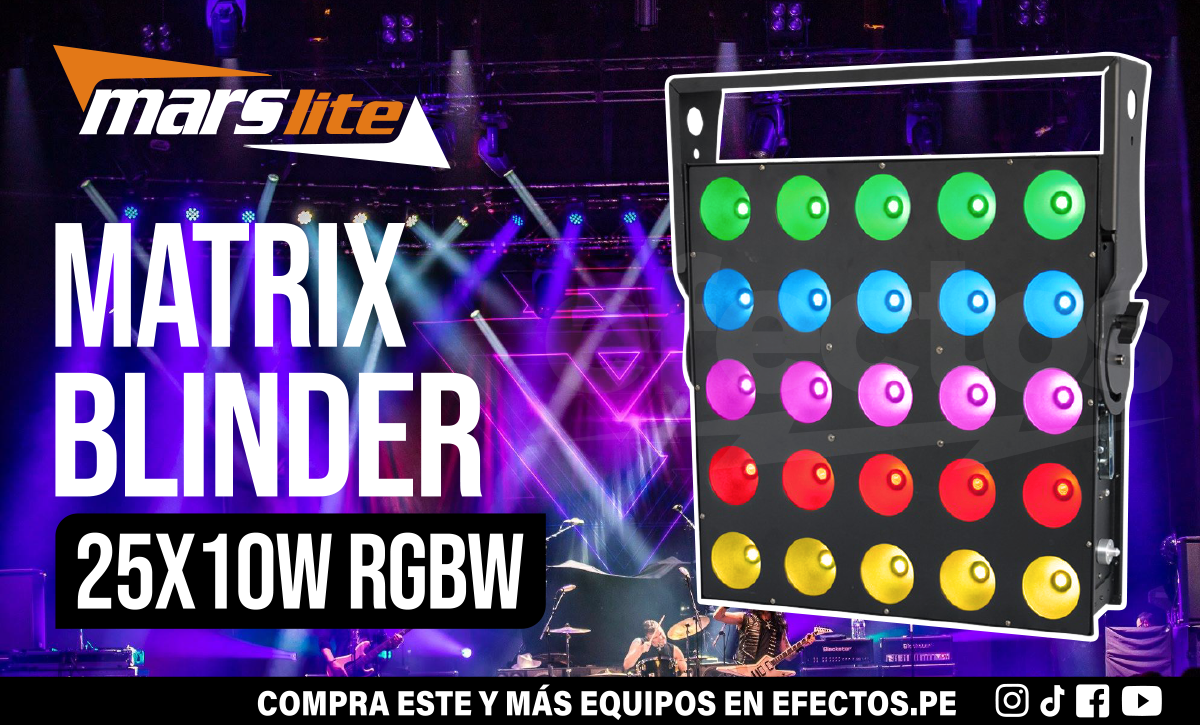 Matrix Blinder LED 25x10W RGBW Marslite Dmx DJ Disco Escenario