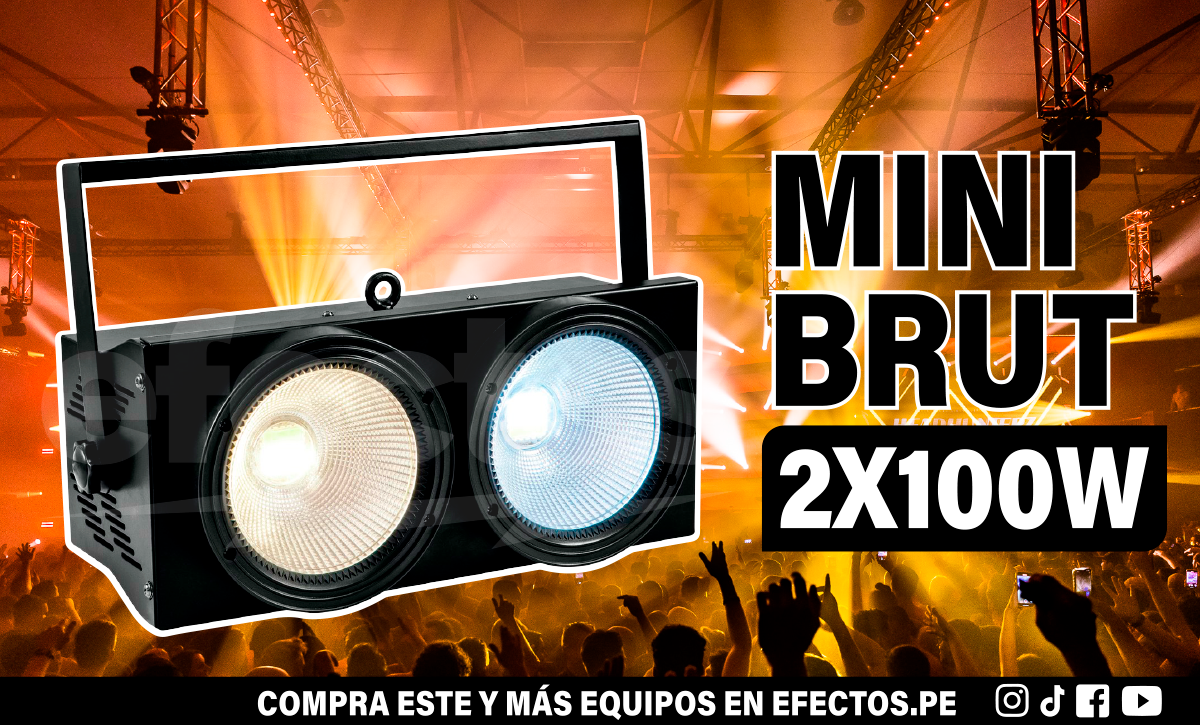 Minibrut 2x100W 200W COB Blinder Dmx DJ Escenario 