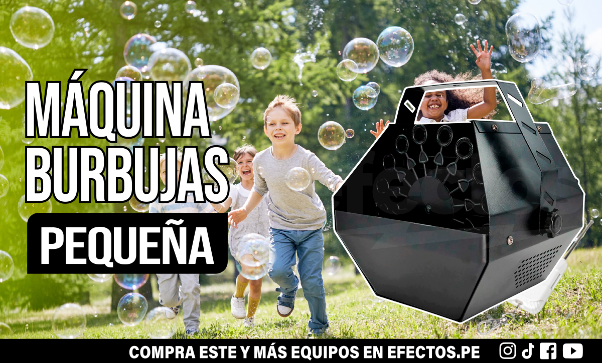 Máquina de burbujas chica para fiestas y eventos