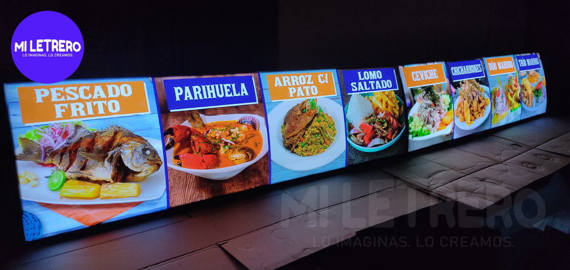 Letrero Luminoso para Cevichería en Acrílico Led Oasis Marino