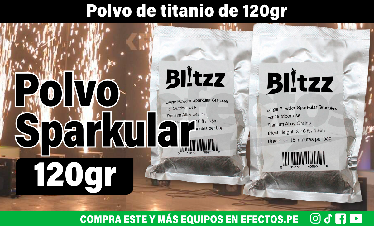 Polvo Cold Spark Para Maquina Chispa Fría Polvo De Titanio 120 Gr