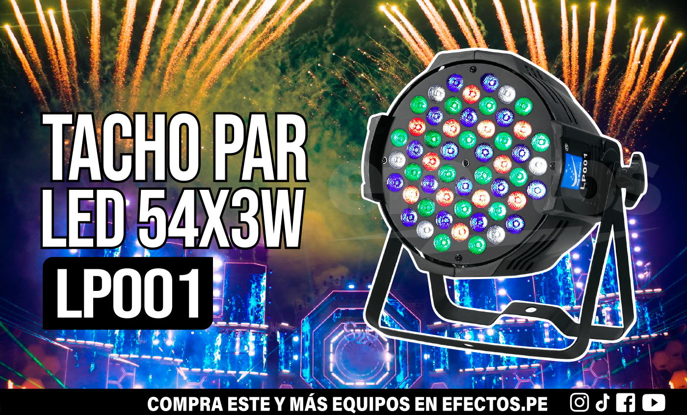 Tacho Par LED 54x3W RGBW Tacho LP001 Dmx DJ Escenario