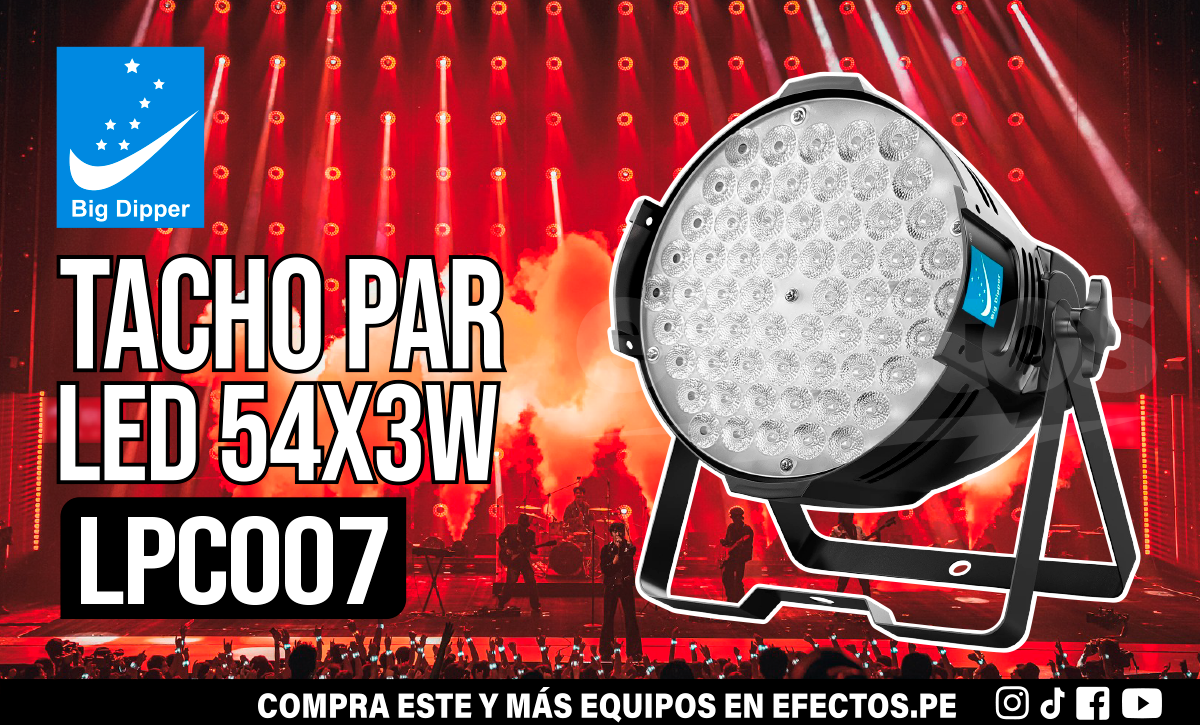Tacho Par LED 54x3W LPC007 Bigdipper Dmx DJ Escenario