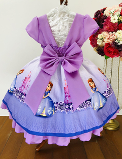 Vestido Infantil Lilás Princesa Sofia Festa Social Luxo