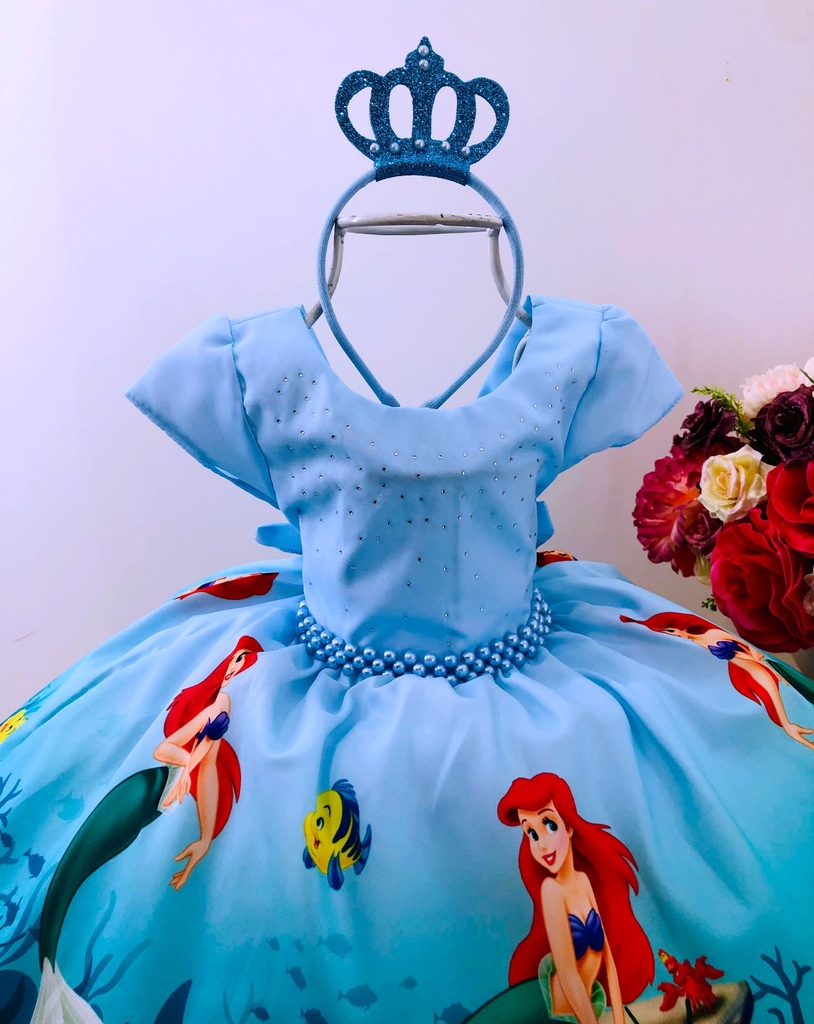 fantasia infantil personagem vestido festa infantil tematico ariel