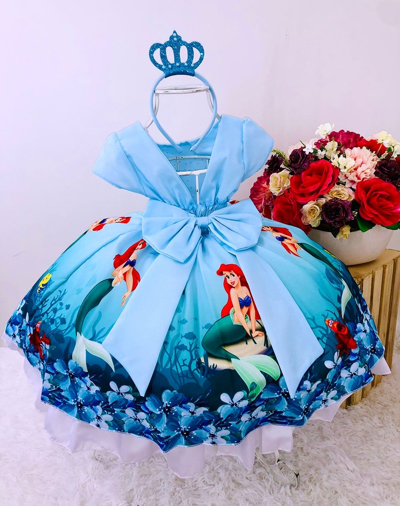 fantasia infantil personagem vestido festa infantil tematico ariel