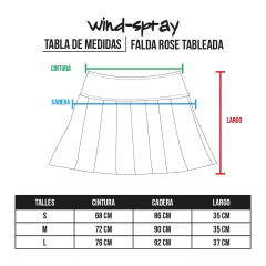 Falda Rose Tabla Simil Cuero - wind spray