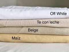 Funda de edredón LINO off white, maiz o beige / PERCAL blanco abajo en internet