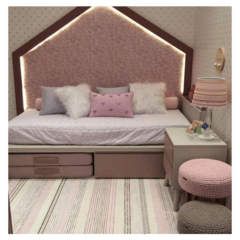 Tapete Quarto infantil Rosa Moderno - Oficina da Roça