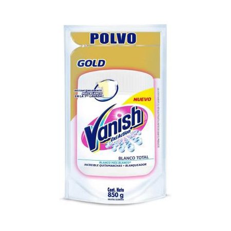 VANISH PARA ROPA BLANCA CON BLANQUEADOR POLVO DOY PACK x850 grs.