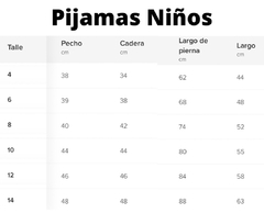 Pijamas Para Niños Sublimables - oncetex