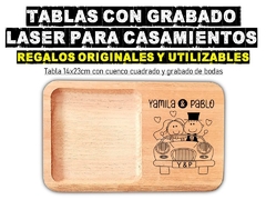 Tablas de picadas personalizadas con grabado laser wedding boda