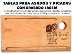 TABLA CON GRABADOS DE BODA - CASAMIENTOS - WEDDING - LOGOS - BAUTISMO - CUMPLE 15 AÑOS