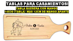 Tabla souvenirs regalos personalizados para bodas casamientos grabado laser madera en internet