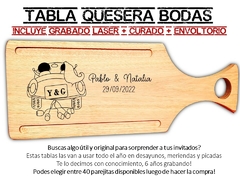 Tabla quesera con mango y grabado laser wedding boda souvenir - comprar online