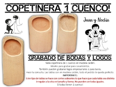 COPETINERA TABLA DE MADERA PICADA GRABADO LASER WEDDING BODA CASAMIENTOS en internet