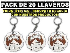 FRIDA LLAVEROS FIBROPLUS BLANCO REGALOS NEGOCIO SOUVENIRS GRABADO