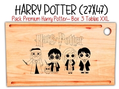 PACK PREMIUM XXL HARRY POTTER - 3 Tablas de asado y picadas con grabado laser. Regalos originales y utilizables. - tienda online