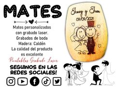 Mate con grabado laser (Boda) Souvenirs personalizados.