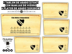 Independiente de Avellaneda Pack de asado con grabado laser regalos premium - PICATABLAS GRABADO LASER