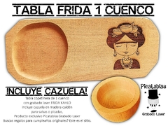 FRIDA KAHLO TABLA DE MERIENDAS Y DESAYUNOS GRABADO LASER EGALOS ORIGINALES - comprar online