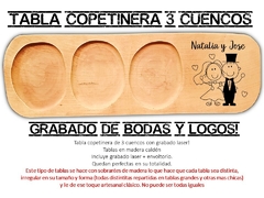 COPETINERA DE 3 CUENCOS TABLA DE PICADA WEEDING BODA CASAMIENTOS en internet