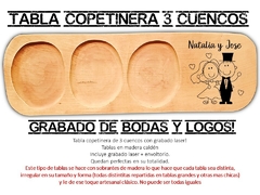 COPETINERA DE 3 CUENCOS TABLA DE PICADA WEEDING BODA CASAMIENTOS
