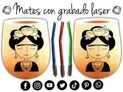 FRIDA MATES CON GRABADO LASER PERSONALIZADO REGALOS ORIGINALES CUMPLEAÑOS en internet