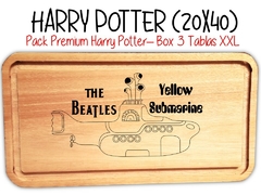 Imagen de PACK PREMIUM XXL THE BEATLES - 3 Tablas para asados y picadas con grabado laser. Regalos originales y utilizables