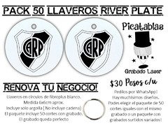 RIVER PLATE LLAVEROS EN FIBROPLUS BLANCO CON GRABADO LASER NEOGIOS - comprar online