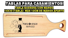 Tabla para bodas wedding casamientos con grabado laser asado picadas meriendas y desayunos - comprar online