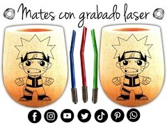 NARUTO GRABADO LASER MATES PERSONALIZADOS CUMPLEAÑOS