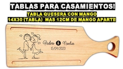 Tabla quesera de picada con grabado laser wedding boda casamientos novios regalos souvenir - comprar online