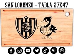 SAN LORENZO DE ALMAGRO - TABLON DE ASADO- REGALOS ORIGINALES - MEDIDA 27X47 - comprar online
