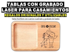 tabla picada asado grabado laser wedding casamientos boda novios - comprar online