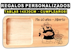 Tablas personalizadas para cumpleaños Dia del Padre asado picadas meriendas y desayunos souvenirs