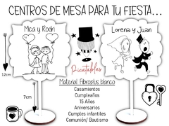centros de mesa en fibroplus boda casamientos wedding - PICATABLAS GRABADO LASER