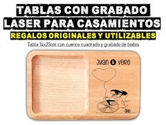 Tablas wedding boda casamientos con grabado laser personalizadas - comprar online