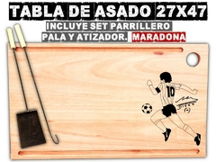 Maradona tabla de asado completo parrilla asador madera grabado laser regalos de cumpleaños - comprar online