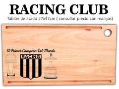 RACING CLUB - TABLON DE ASADO - REGALOS ORIGINALES Y UTILIZABLES - MEDIDA 27X47