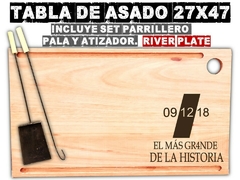 River PLate Madrid tabla de asado parrilla madera asador grabado laser regalos de cumpleaños en internet