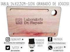 TABLA 14X23CM CON GRABADO DE LOGOS EMPRESARIALES! en internet