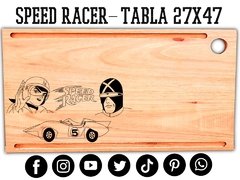 SPEED RACER - METEORO - TABLON DE ASADO - REGALOS ORIGINALES Y UTILIZABLES - PICATABLAS GRABADO LASER