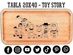 TOY STORY - REGALOS DE CUMPLEAÑOS ORIGINALES - TABLA PARA PICADAS ASADO O MERIENDAS. MULTIUSO 20X40 - PICATABLAS GRABADO LASER