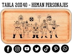HE-MAN Y SUS PERSONAJES - REGALOS DECUMPLEAÑOS - TABLA MULTIUSO PARA ASADOS Y PICADAS - PICATABLAS GRABADO LASER