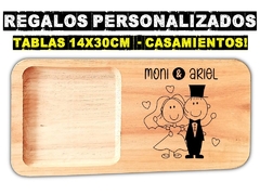 Tablas copn grabado laser para casamientos regalos originales y utilizables
