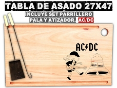 Acdc Angus tabla de asado en madera con grabado laser regalos de cumpleaños parrilla asador - comprar online
