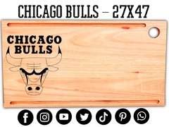CHICAGO BULLS BASQUET NBA - TABLON DE ASADO - REGALOS ORIGINALES Y UTILIZABLES PARA SIEMPRE - PICATABLAS GRABADO LASER
