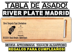 RIVER PLATE MADRID TABLA DE ASADO GRABADO LASER REGALOS DE CUMPLEAÑOS - PICATABLAS GRABADO LASER